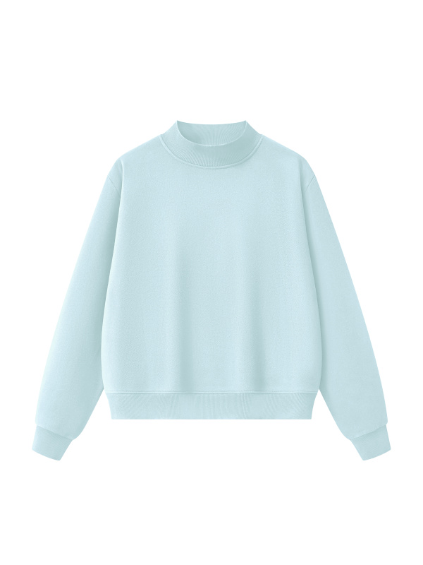  Essential Fleece Mock-Neck Crew Sweatshirt