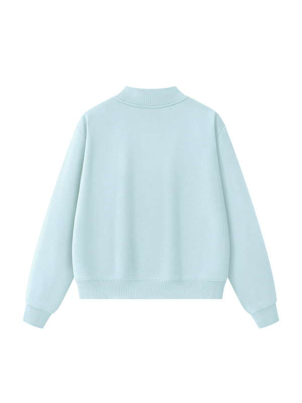  Essential Fleece Mock-Neck Crew Sweatshirt