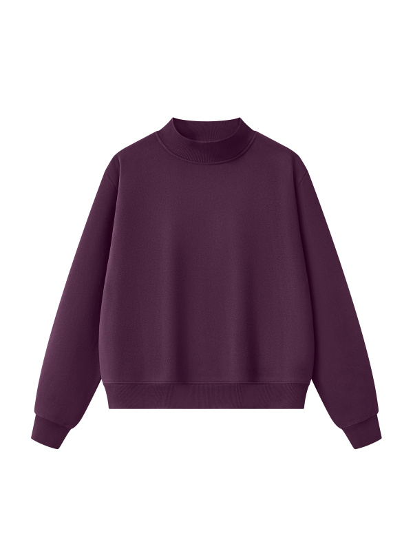  Essential Fleece Mock-Neck Crew Sweatshirt