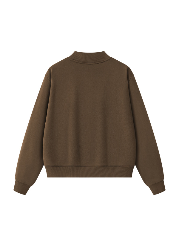  Essential Fleece Mock-Neck Crew Sweatshirt