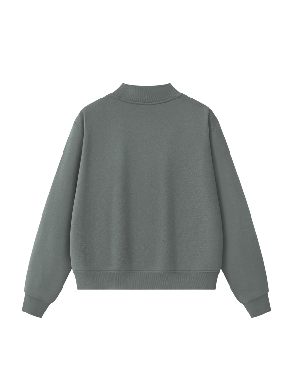  Essential Fleece Mock-Neck Crew Sweatshirt