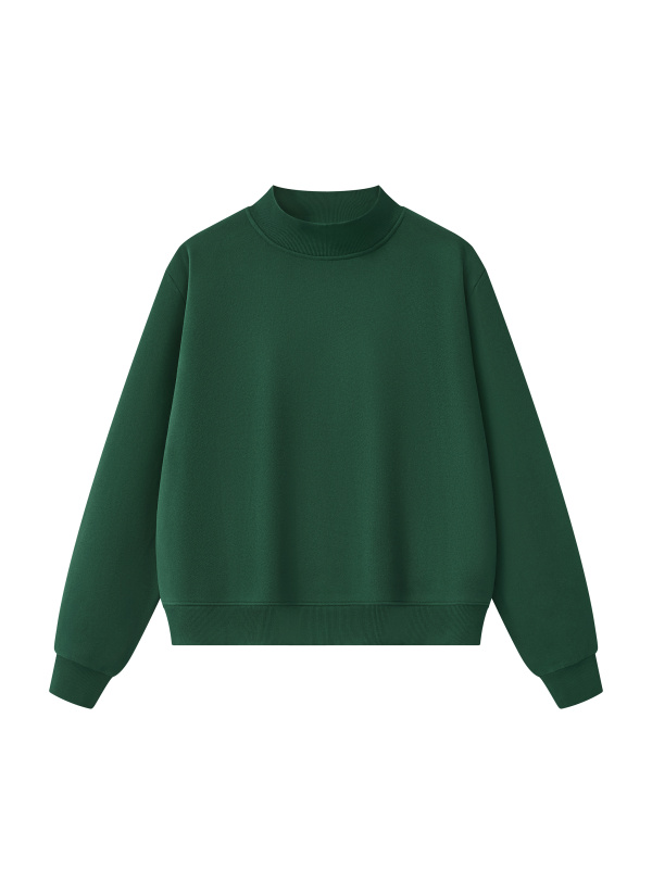  Essential Fleece Mock-Neck Crew Sweatshirt