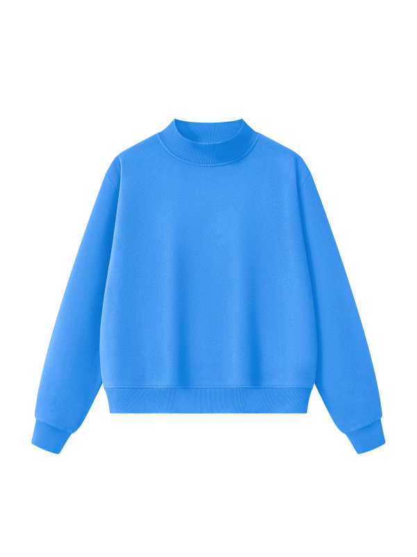  Essential Fleece Mock-Neck Crew Sweatshirt