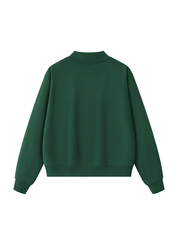  Essential Fleece Mock-Neck Crew Sweatshirt