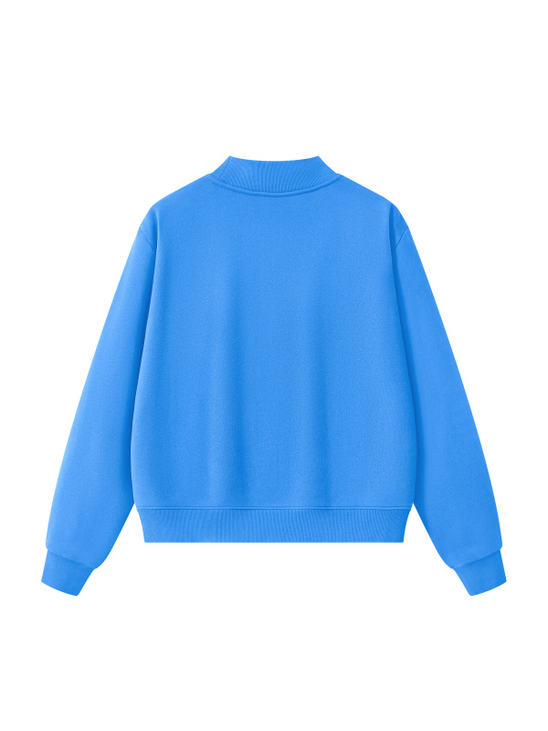  Essential Fleece Mock-Neck Crew Sweatshirt