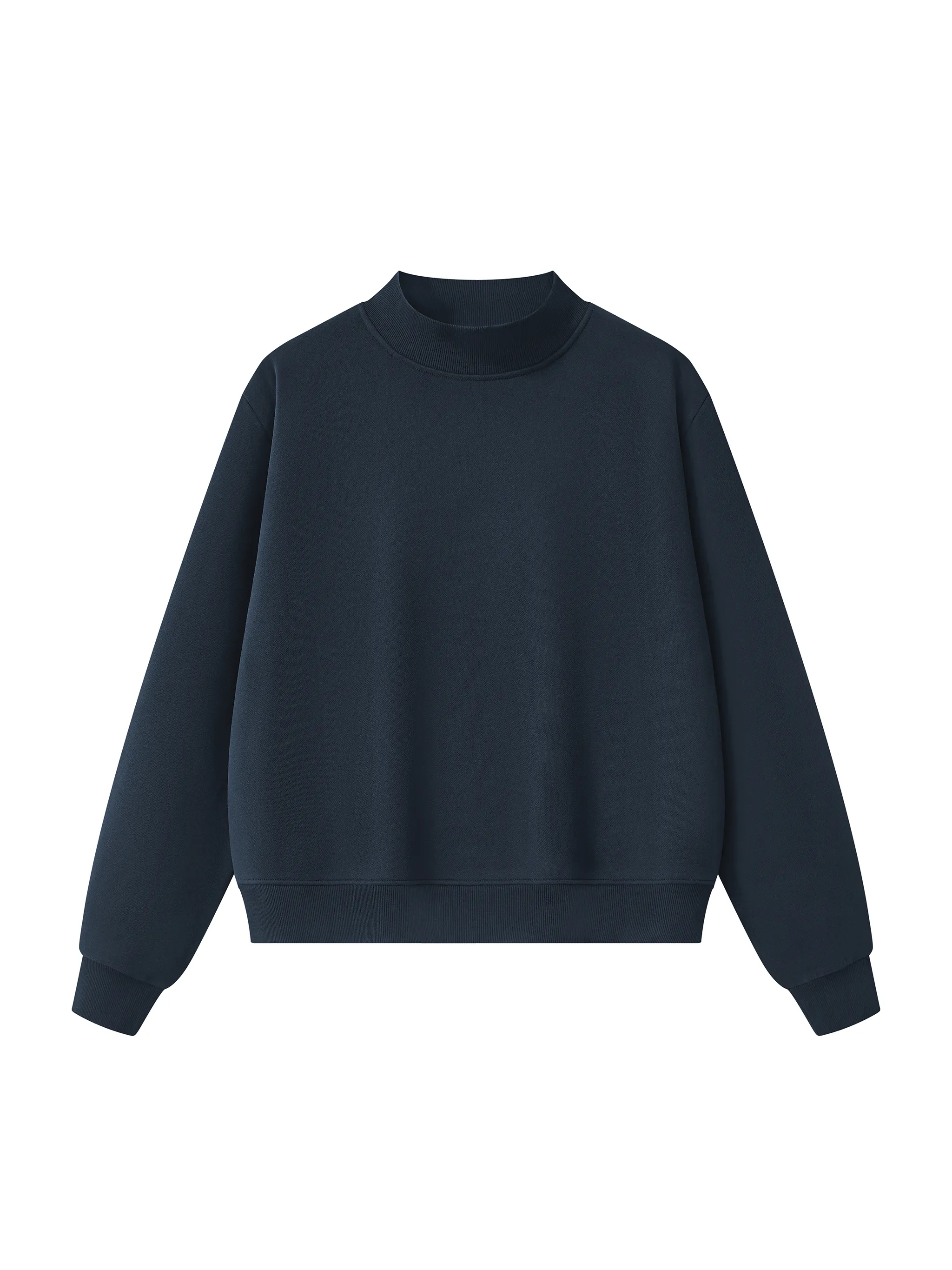  Essential Fleece Mock-Neck Crew Sweatshirt