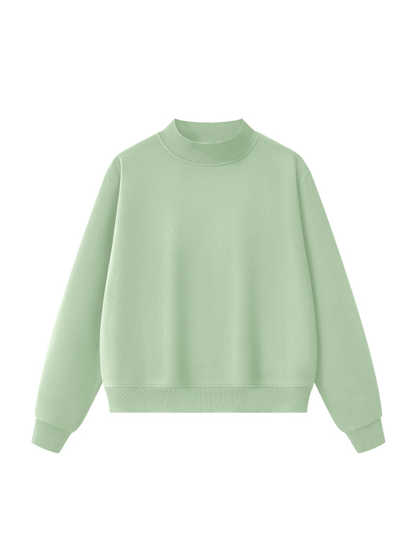  Essential Fleece Mock-Neck Crew Sweatshirt