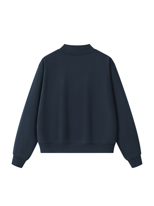  Essential Fleece Mock-Neck Crew Sweatshirt