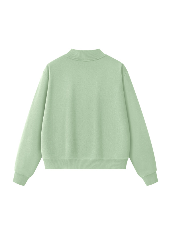  Essential Fleece Mock-Neck Crew Sweatshirt