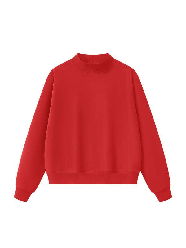  Essential Fleece Mock-Neck Crew Sweatshirt
