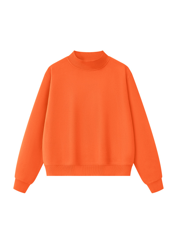  Essential Fleece Mock-Neck Crew Sweatshirt