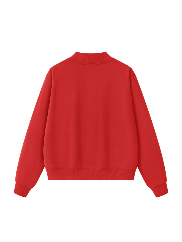  Essential Fleece Mock-Neck Crew Sweatshirt