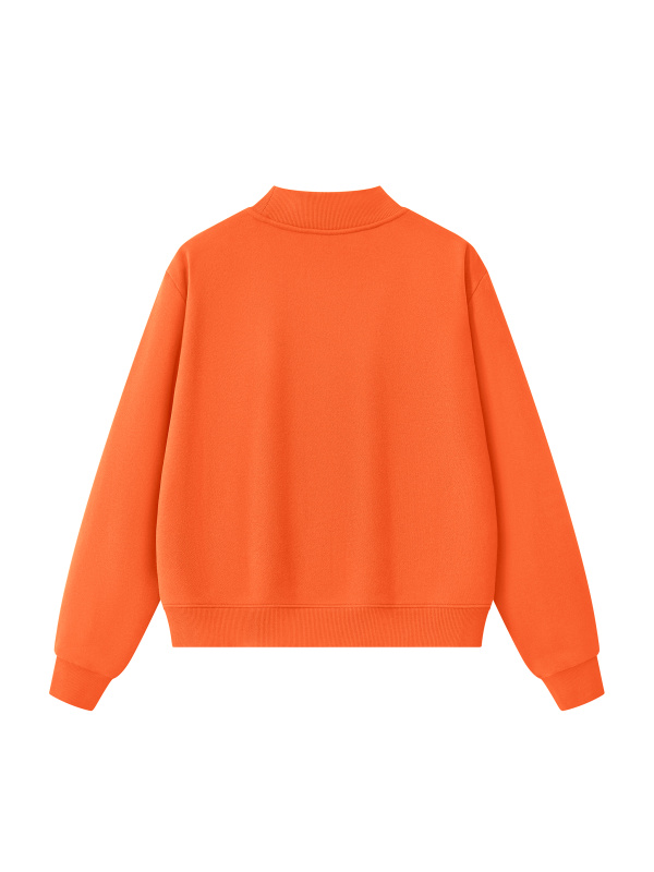  Essential Fleece Mock-Neck Crew Sweatshirt