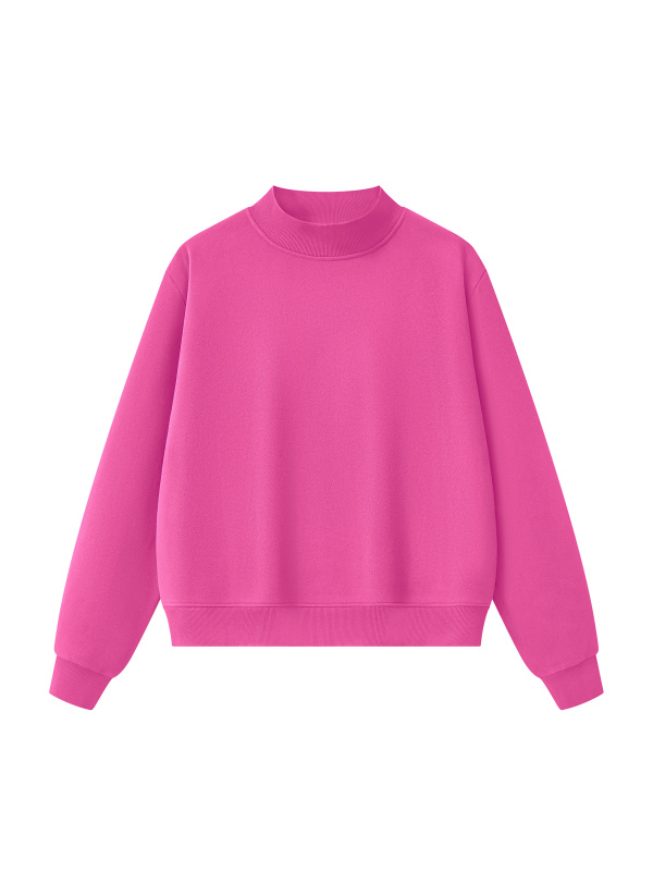  Essential Fleece Mock-Neck Crew Sweatshirt