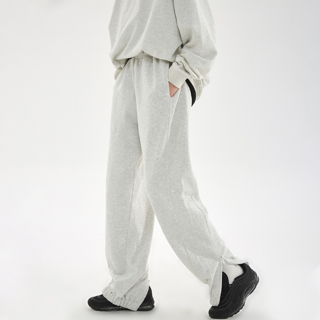 Streetwear Unisex Zipper Split Hem Joggers - Print On Demand | HugePOD-4