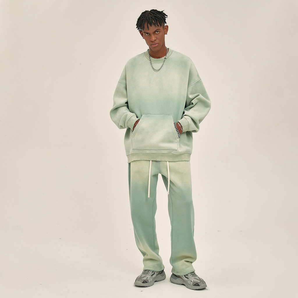 Streetwear Colored Gradient Washed Effect Pullover - Print On Demand-9