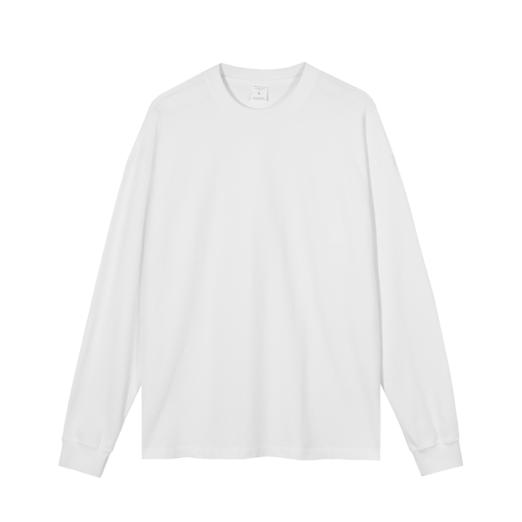 Streetwear Unisex Oversized Vintage Solid Color Long Sleeve Tee-8