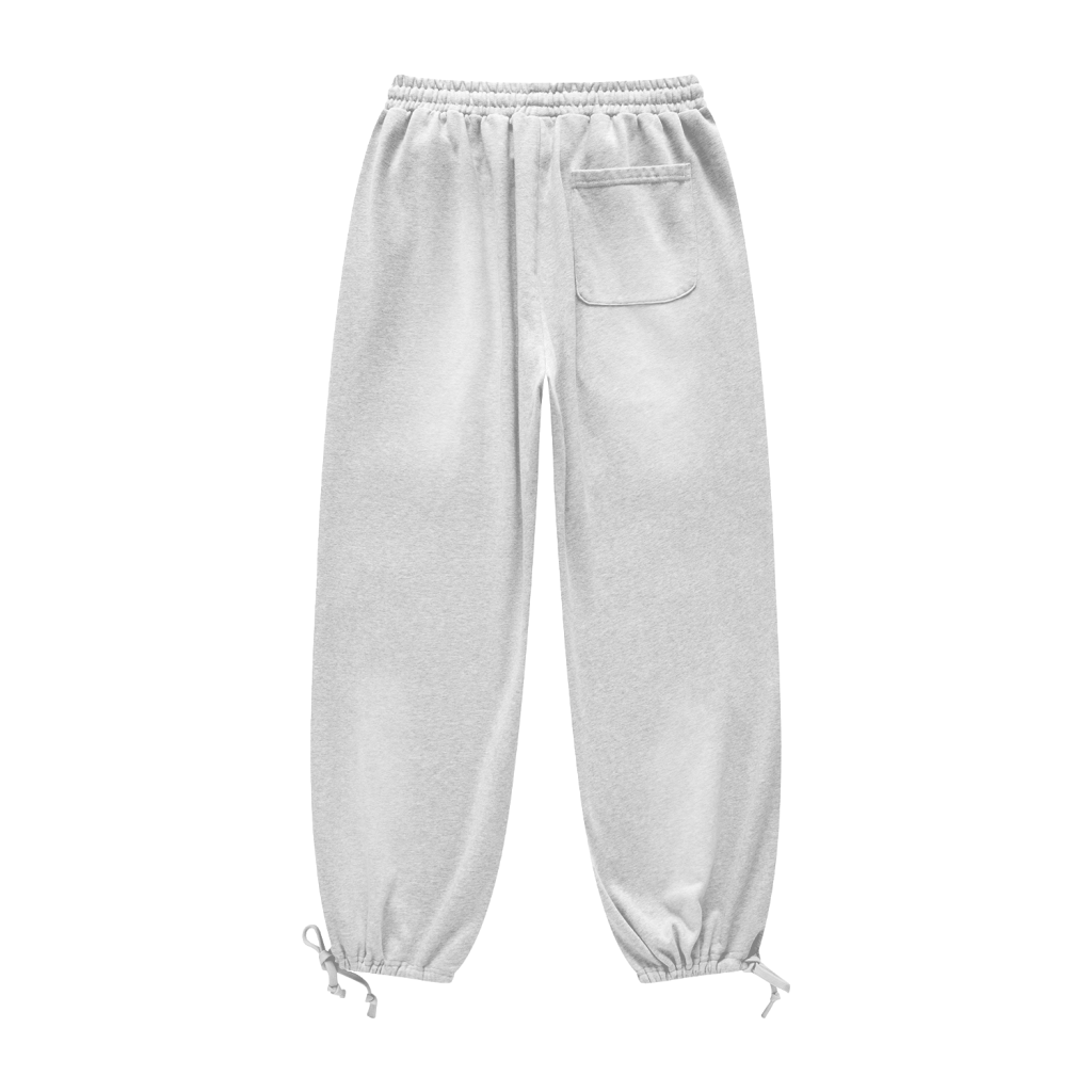 (Light Gray)Streetwear Unisex Heavyweight 445G Ombre Washed Drawstring Waist Fleece Joggers-6