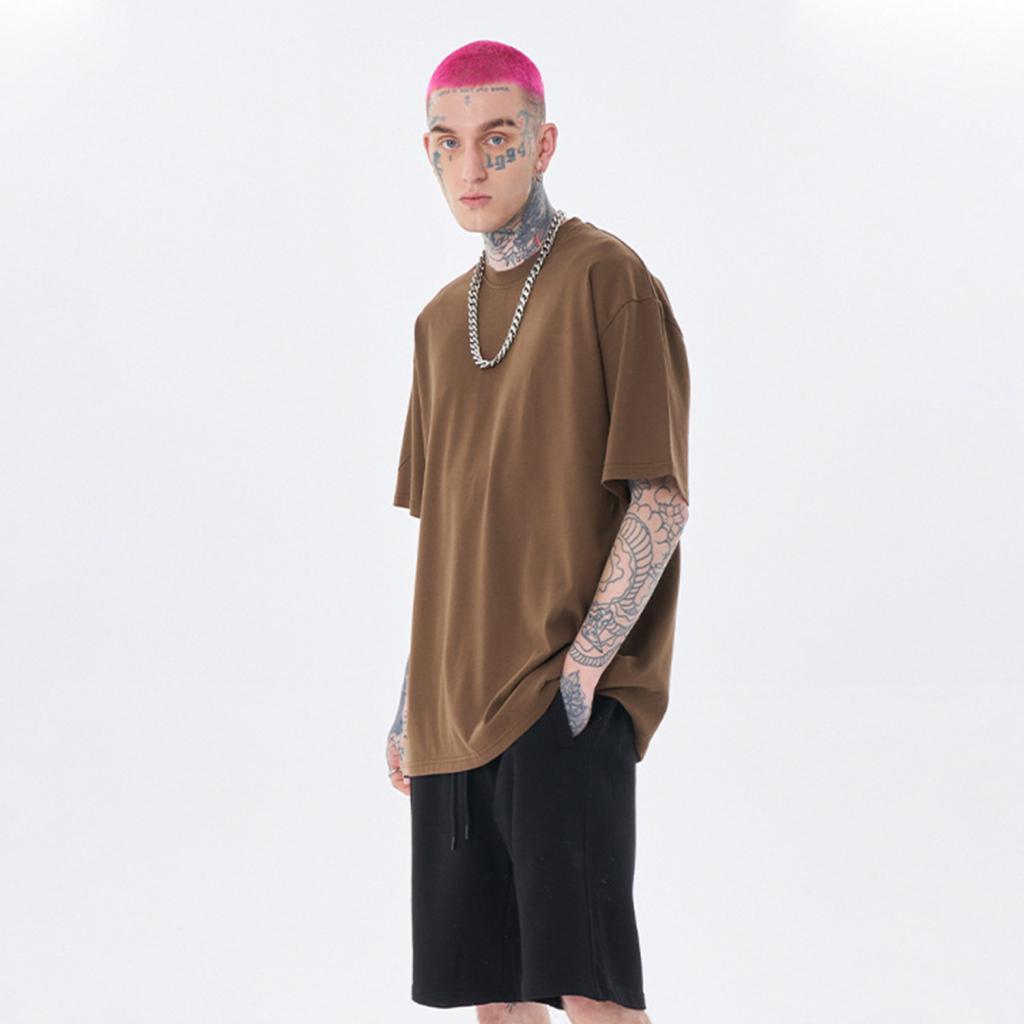 Streetwear Unisex  Earth Tone Loose Fit FOG 100% Cotton T-Shirt | HugePOD-7