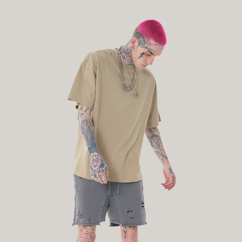 Streetwear Unisex  Earth Tone Loose Fit FOG 100% Cotton T-Shirt | HugePOD-4