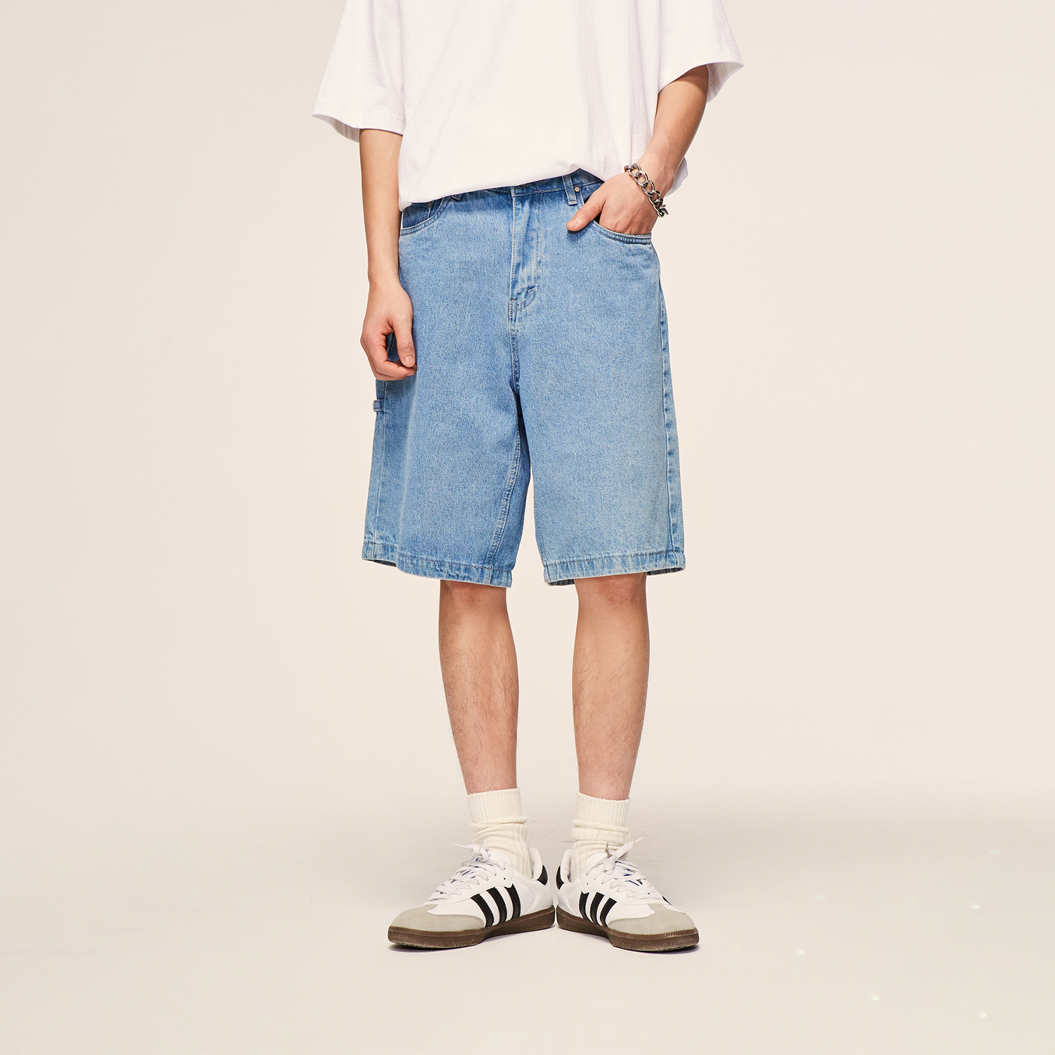 Streetwear Unisex Vintage Loose-Fit Straight Cut Distressed