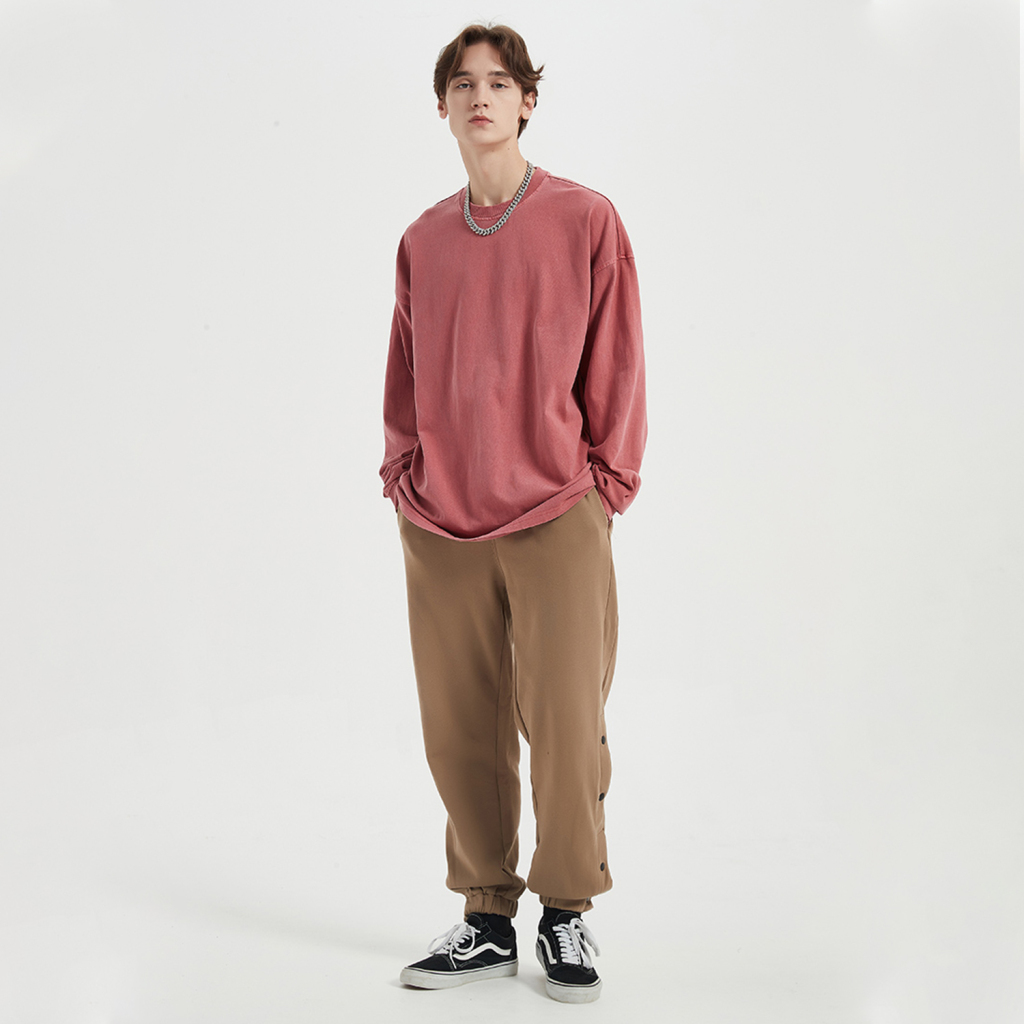 Streetwear Oversized Vintage Wahsed Long Sleeve Tee - Print On Demand-9