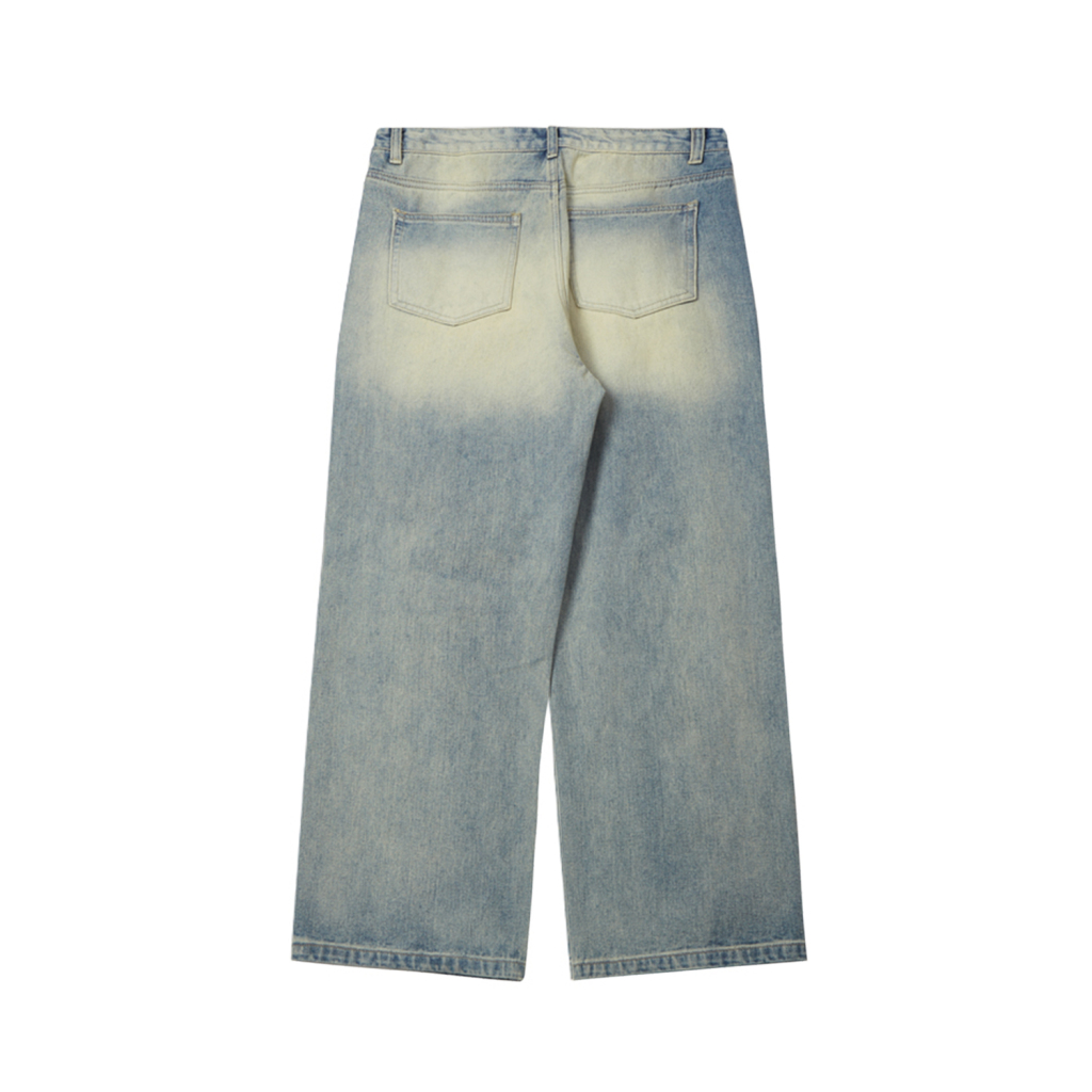 Streetwear Dirty Fit Distressed Washed Wide leg Denim Jeans | Dropshipping-11