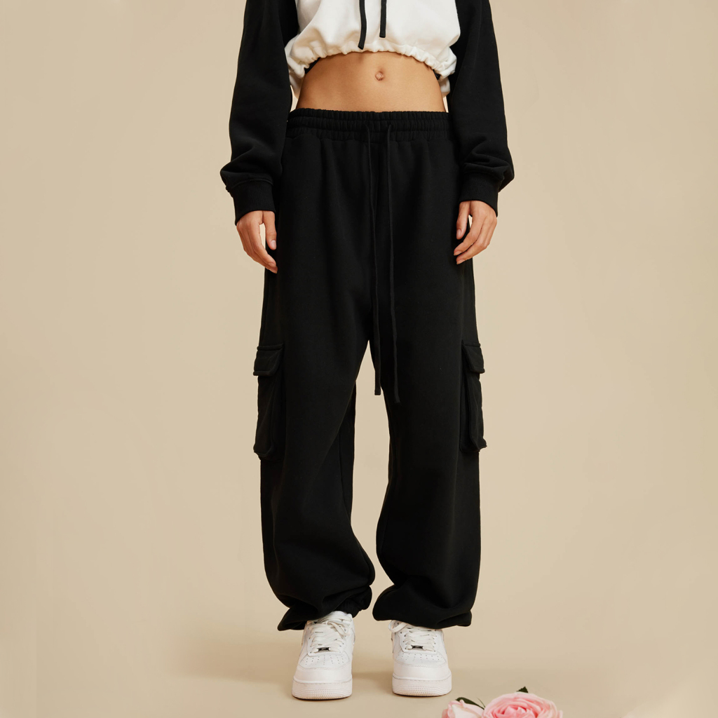 Streetwear Drawstring Waist Fleece Joggers | Dropshipping-9