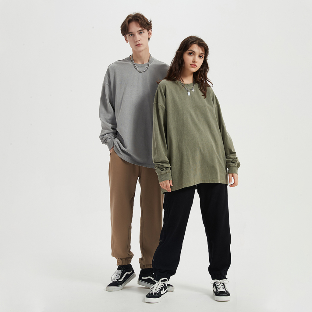 Streetwear Oversized Vintage Wahsed Long Sleeve Tee - Print On Demand-2