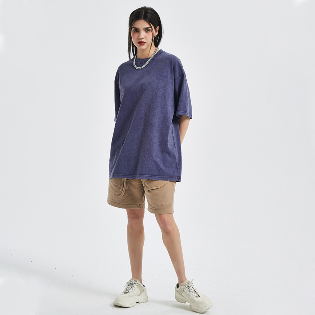 Streetwear Unisex Oversized Snow Wash T-Shirt - Print On Demand | HugePOD-15