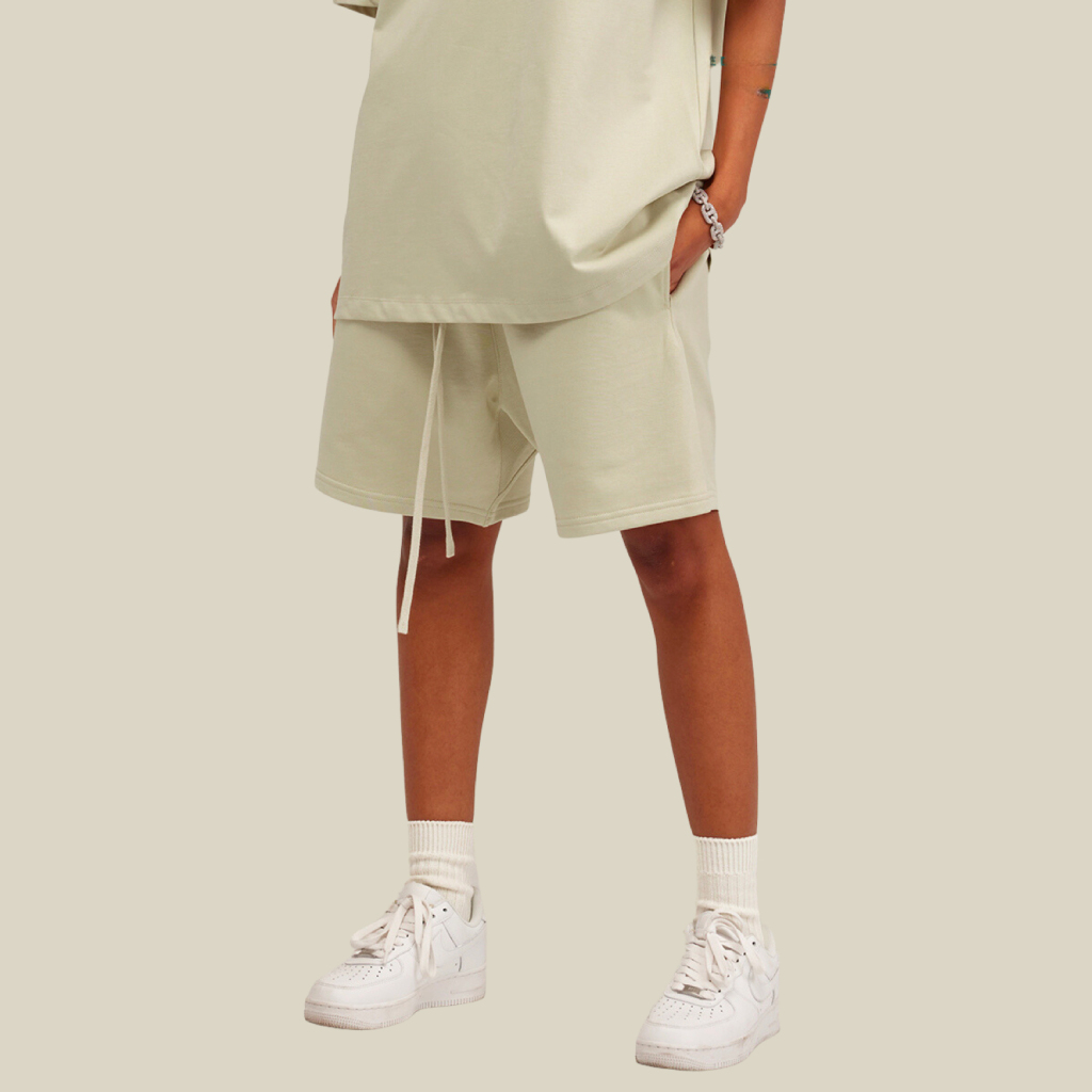 Streetwear Unisex Basic Earth Tone Loose Fit Shorts - Print On Demand | HugePOD-3