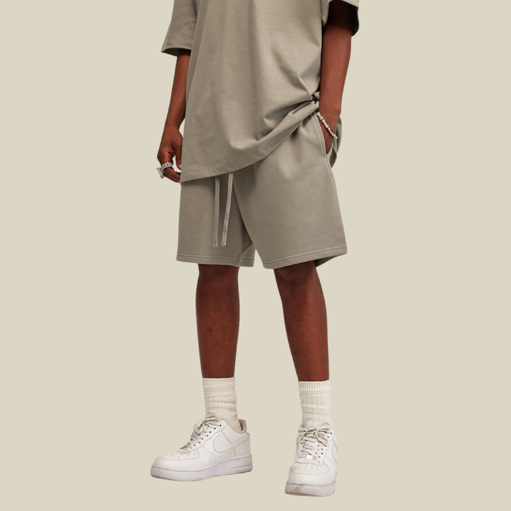 Streetwear Unisex Basic Earth Tone Loose Fit Shorts - Print On Demand | HugePOD-4