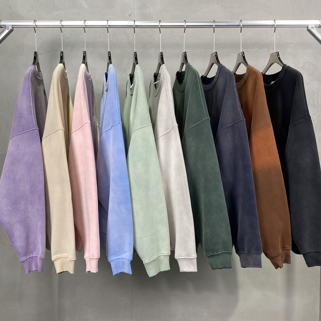 Streetwear Colored Gradient Washed Effect Pullover - Print On Demand-30