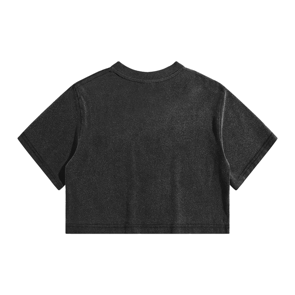 Streetwear Women's Solid Color Washed Crop Top-3