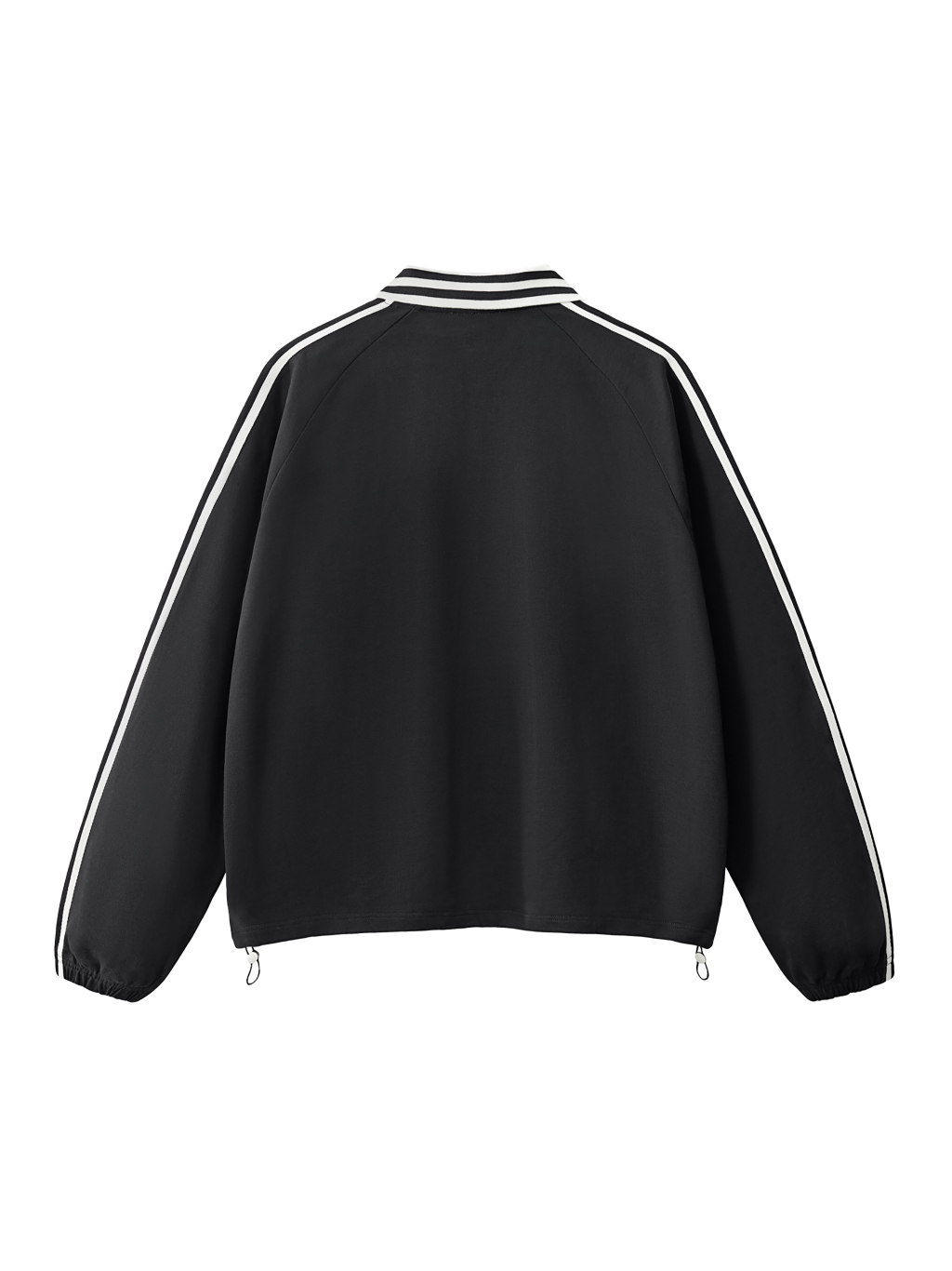 Contrast Striped Lapel Collar Sweatshirt #RW0006 | TAPSTITCH-2