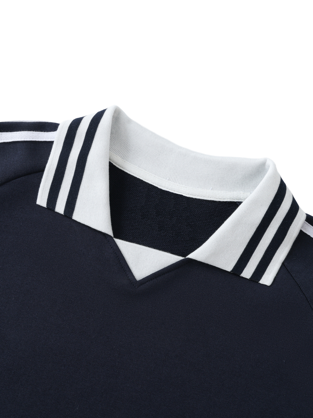 Contrast Striped Lapel Collar Sweatshirt #RW0006 | TAPSTITCH-13