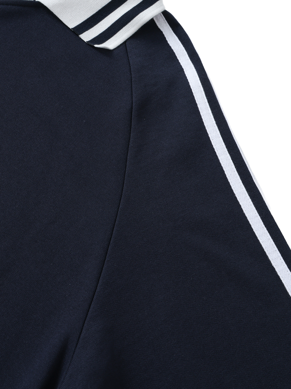 Contrast Striped Lapel Collar Sweatshirt #RW0006 | TAPSTITCH-14