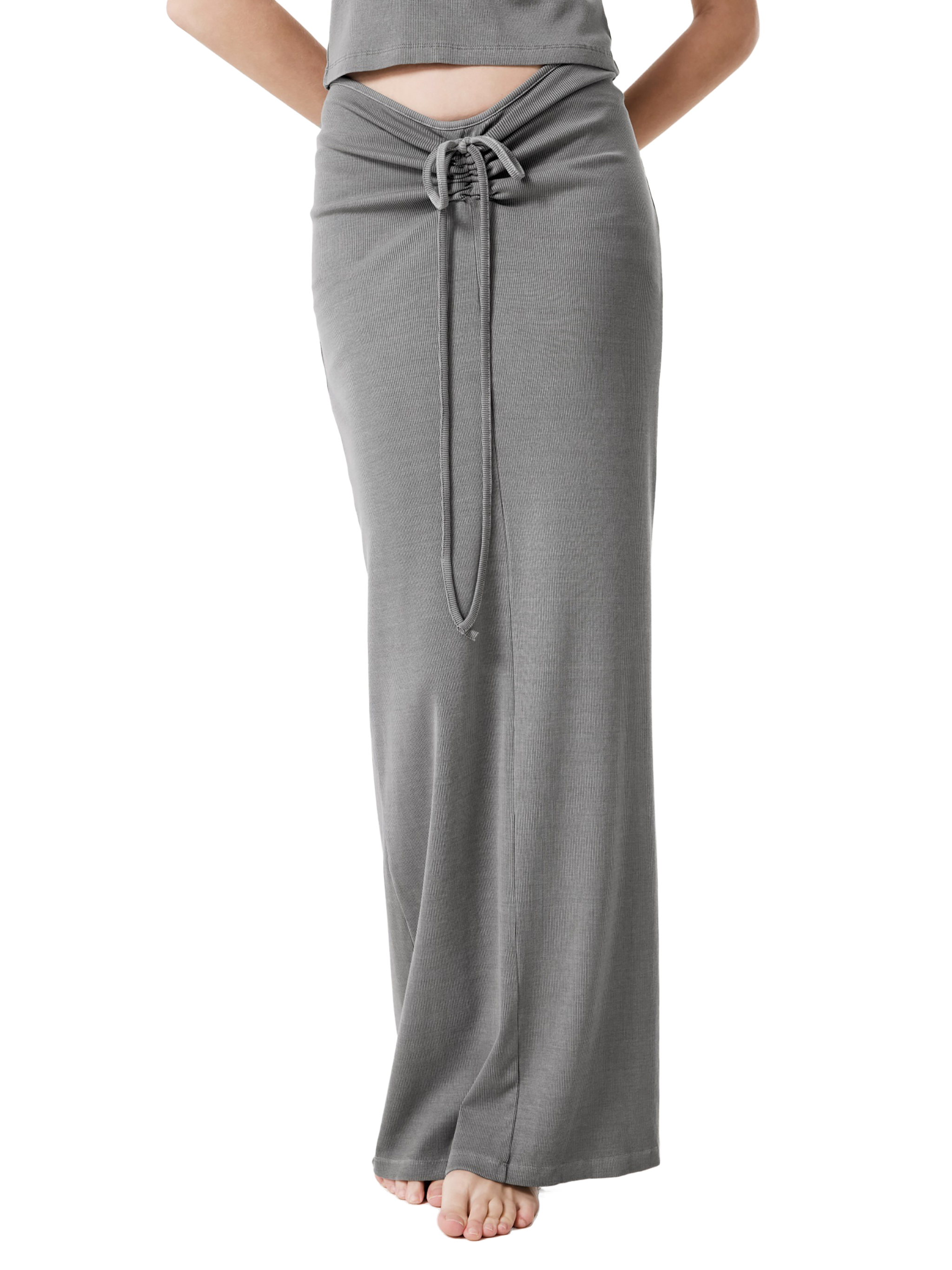 Dyed Washed Drawstring Maxi Skirt #WS0009 | TAPSTITCH