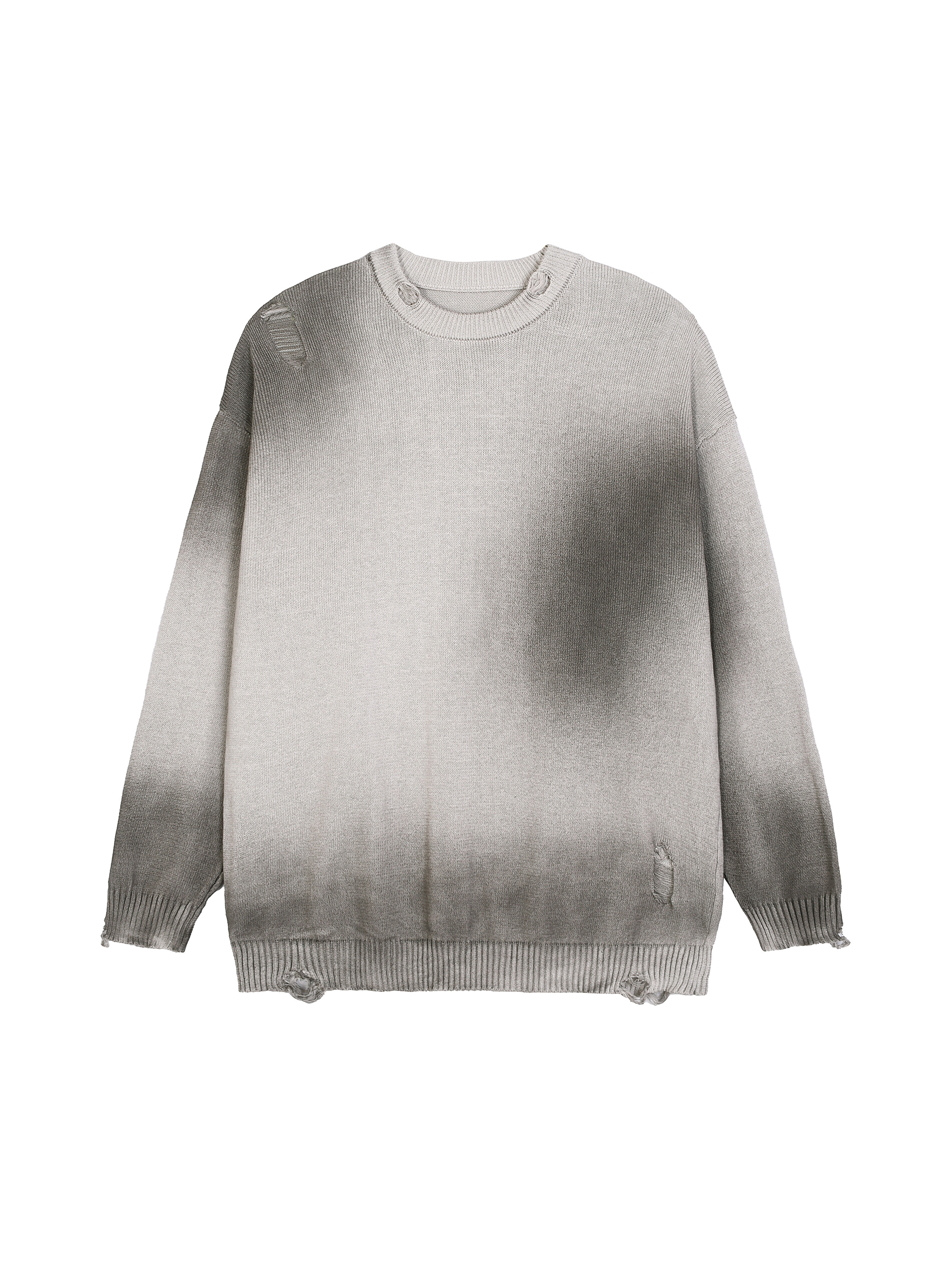 Sun Fade Distressed Ripped Crewneck sweater #RM0002 | TAPSTITCH