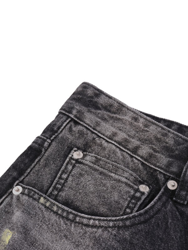 Men’s Vintage Wash Wide Leg Denim Shorts