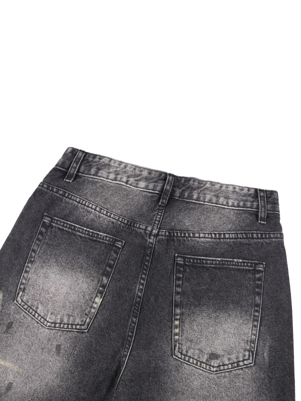 Men’s Vintage Wash Wide Leg Denim Shorts