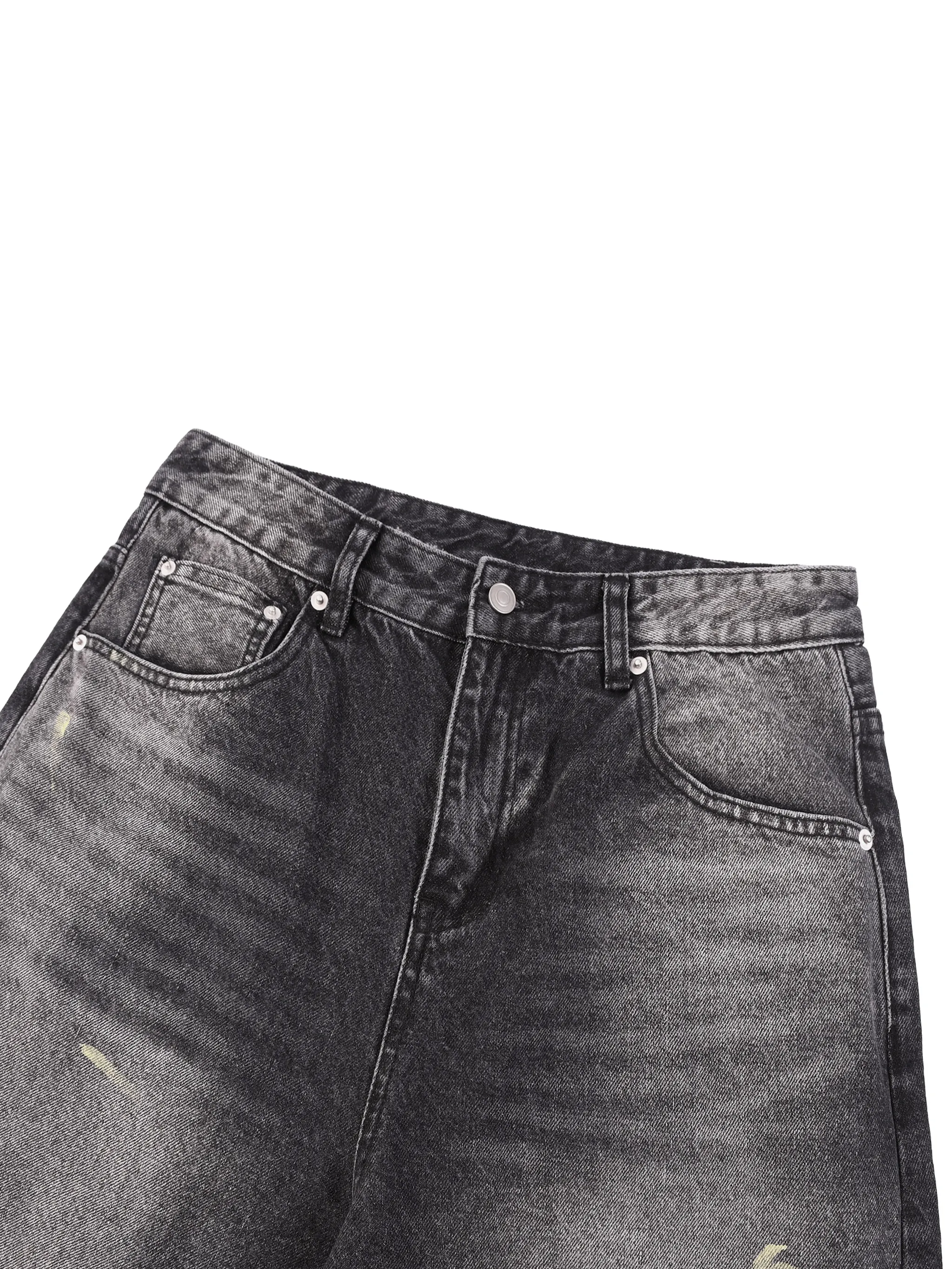 Men’s Vintage Wash Wide Leg Denim Shorts