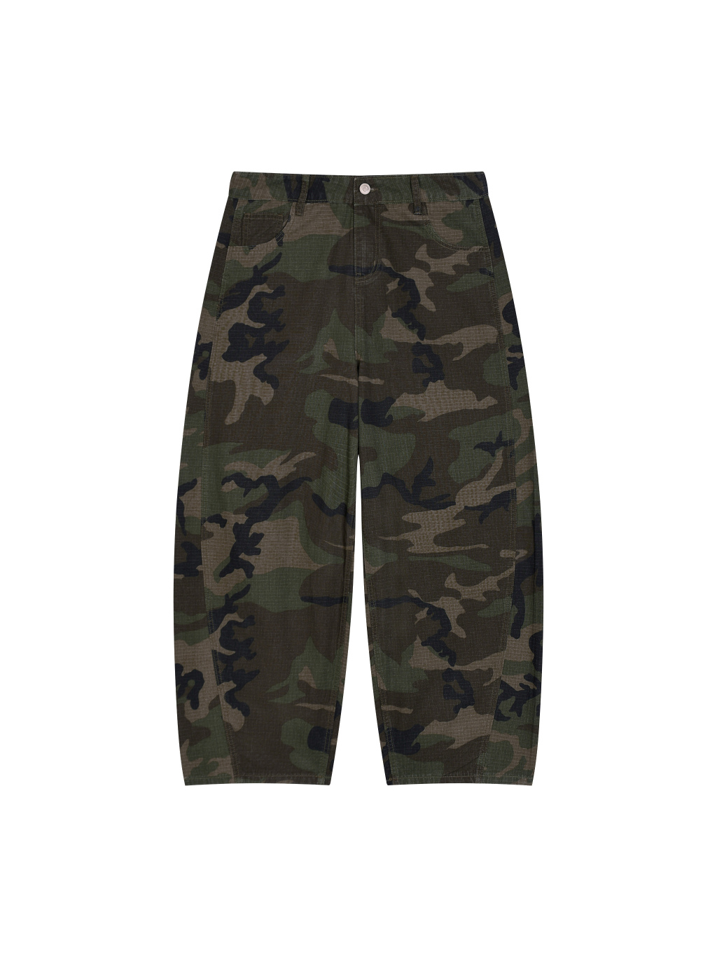 Men’s Camo Barrel Leg Cargo Pants - Main Image
