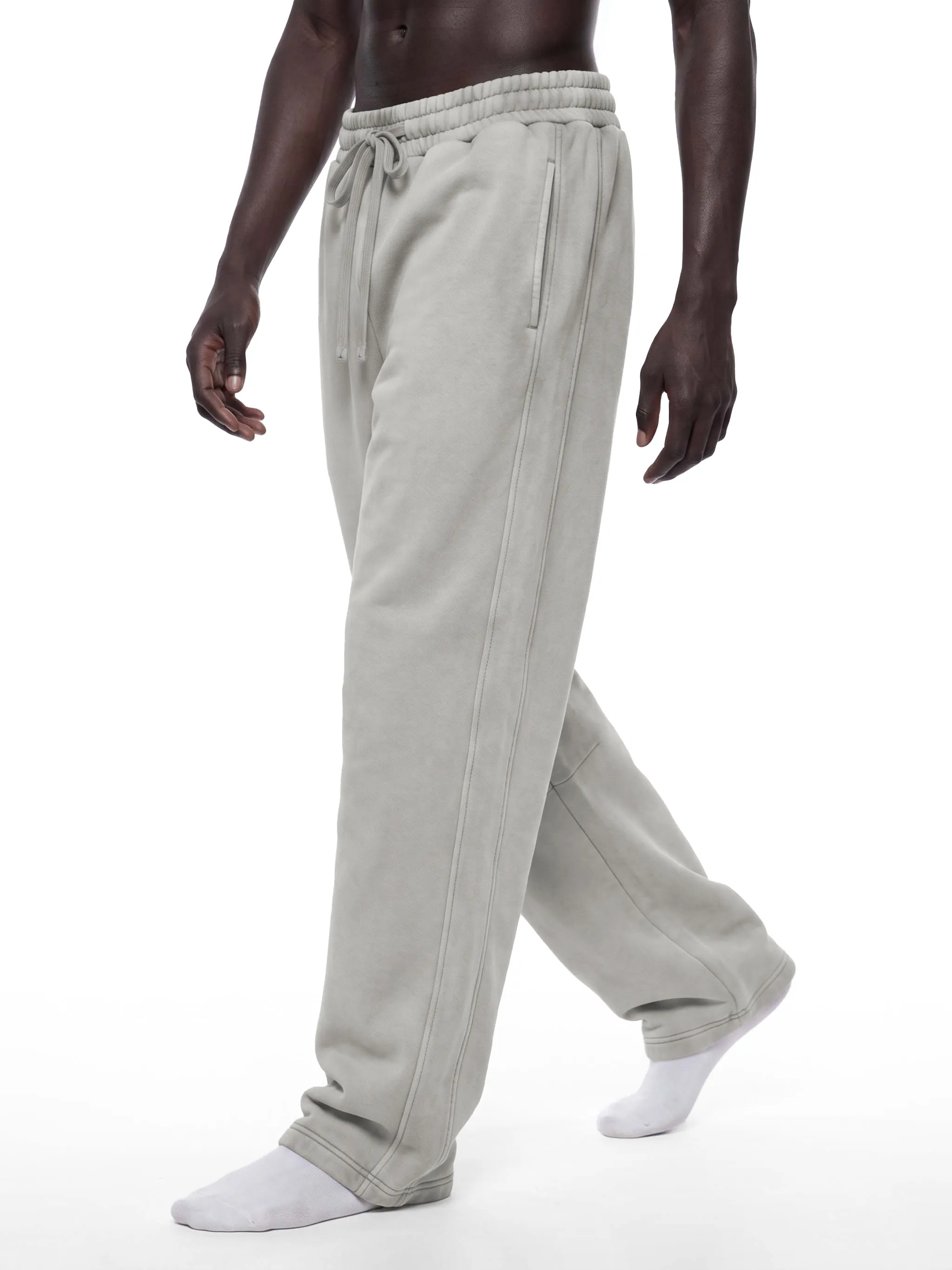 Unisex Vintage Wash Barrel Leg Fleece Sweatpants