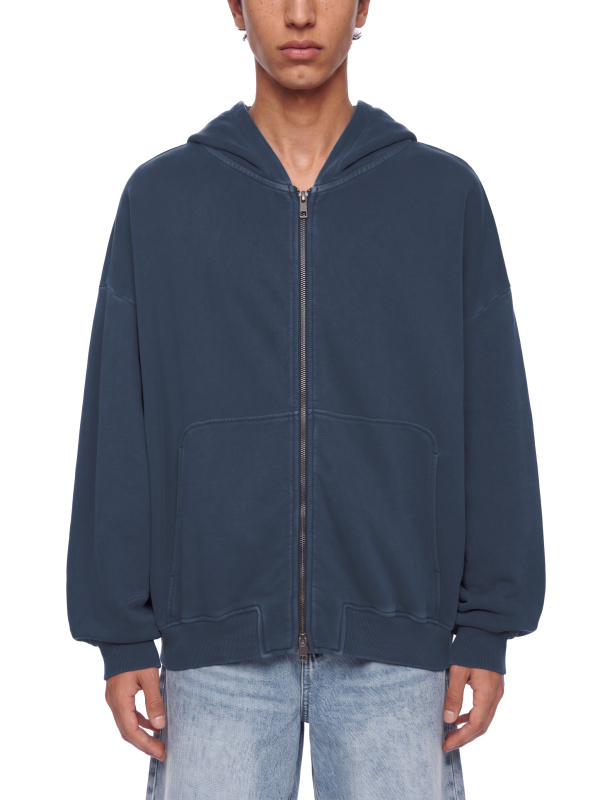 Unisex Vintage Wash Boxy Full Zip Hoodie