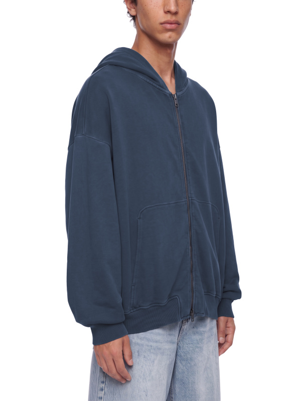Unisex Vintage Wash Boxy Full Zip Hoodie
