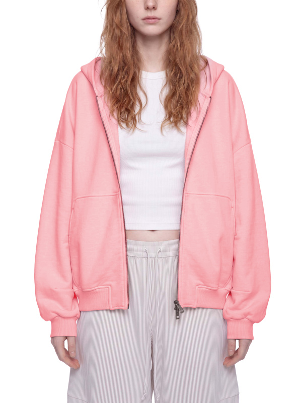 Unisex Vintage Wash Boxy Full Zip Hoodie