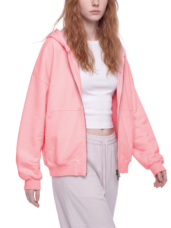 Unisex Vintage Wash Boxy Full Zip Hoodie
