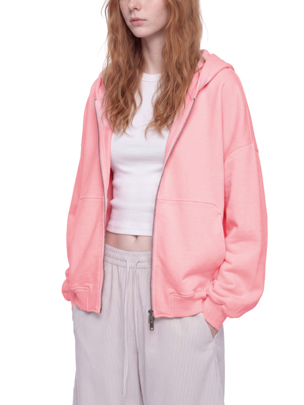Unisex Vintage Wash Boxy Full Zip Hoodie