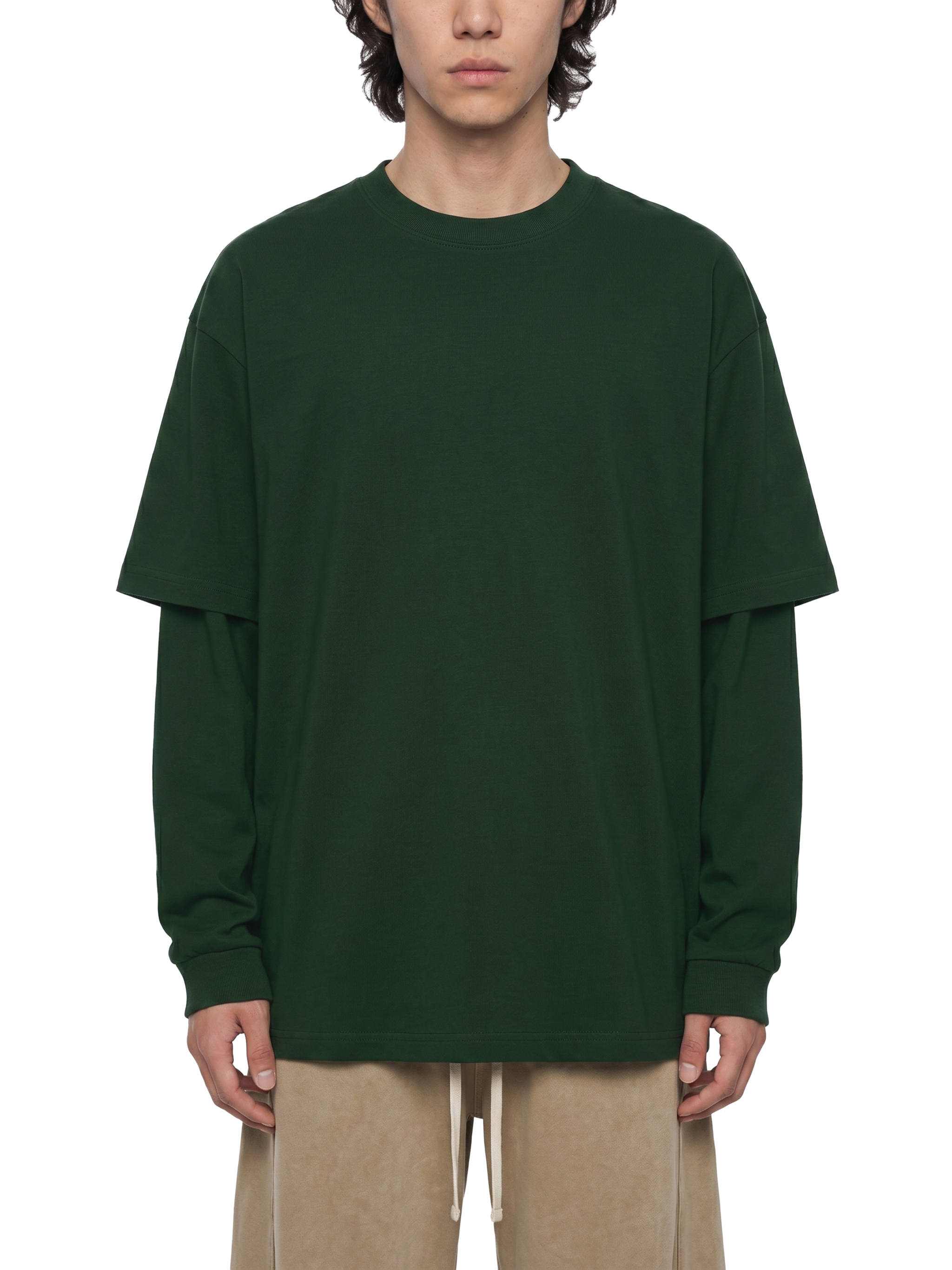 トップス BIO wear LAYERED OVERPRINTED TEE M Unisex Layered Oversized T-Shirt #UT0163 | TAPSTITCH